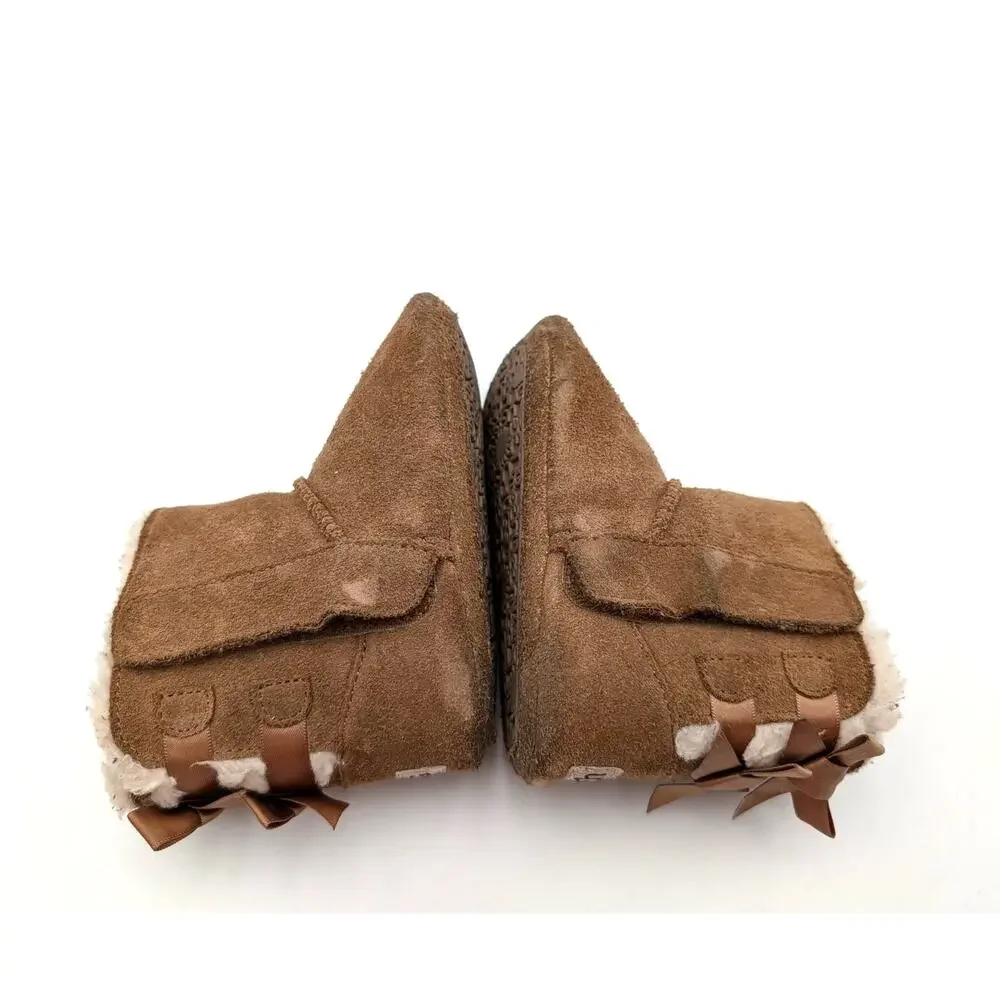 UGG Bailey Bow Boots Fixed Bow Baby Kids' Chestnut Size US 04/05 EU20.5